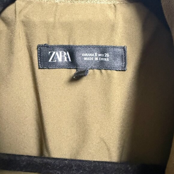 Zara faux suede jacket in khaki green - Picture 4 of 4